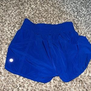 Blue lululemon track that shorts 3"